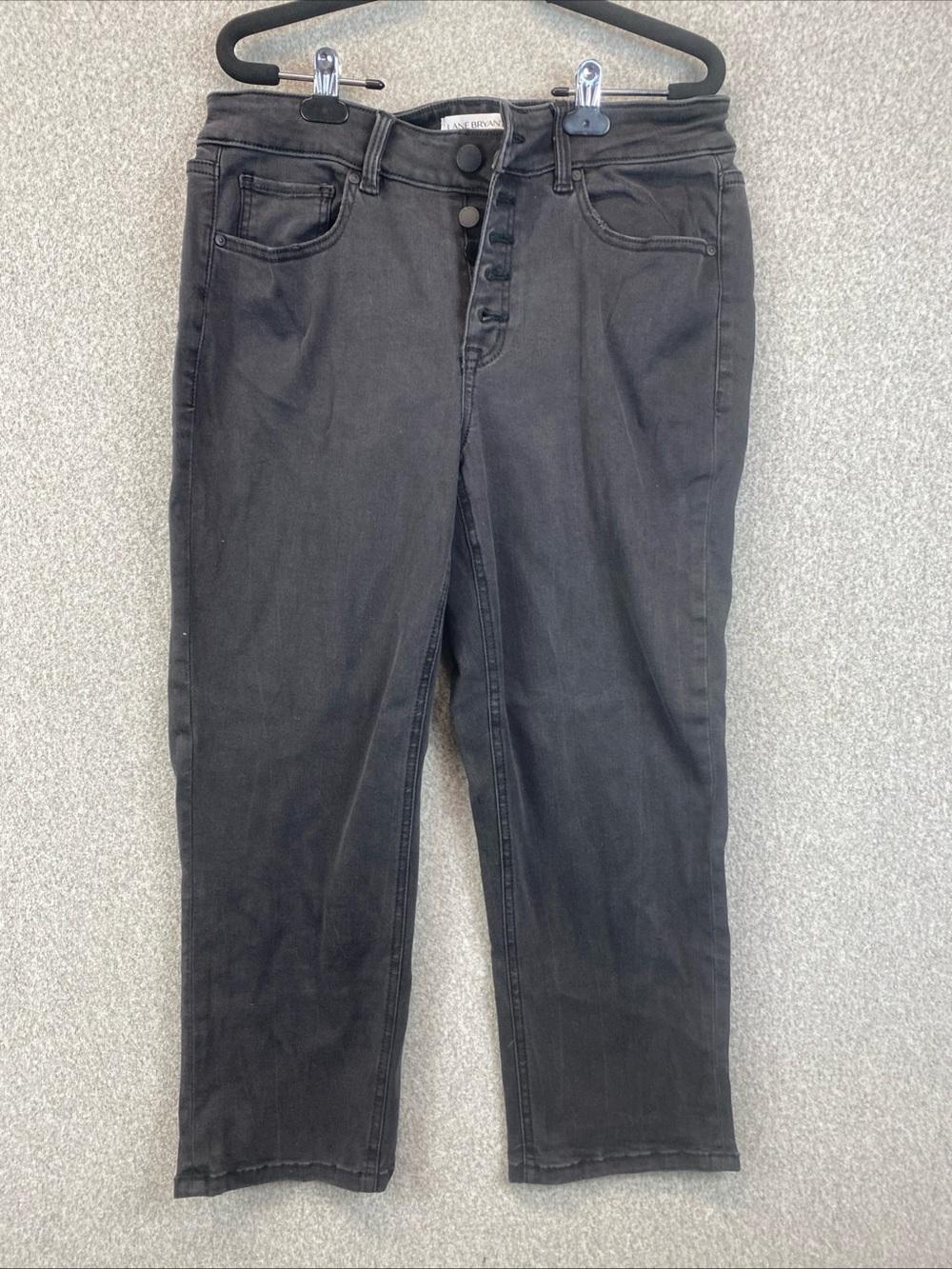 Lane Bryant Women's Size 14 Black High Rise essential stretch straight crop jean